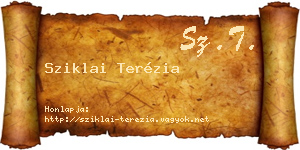 Sziklai Terézia névjegykártya