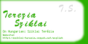terezia sziklai business card
